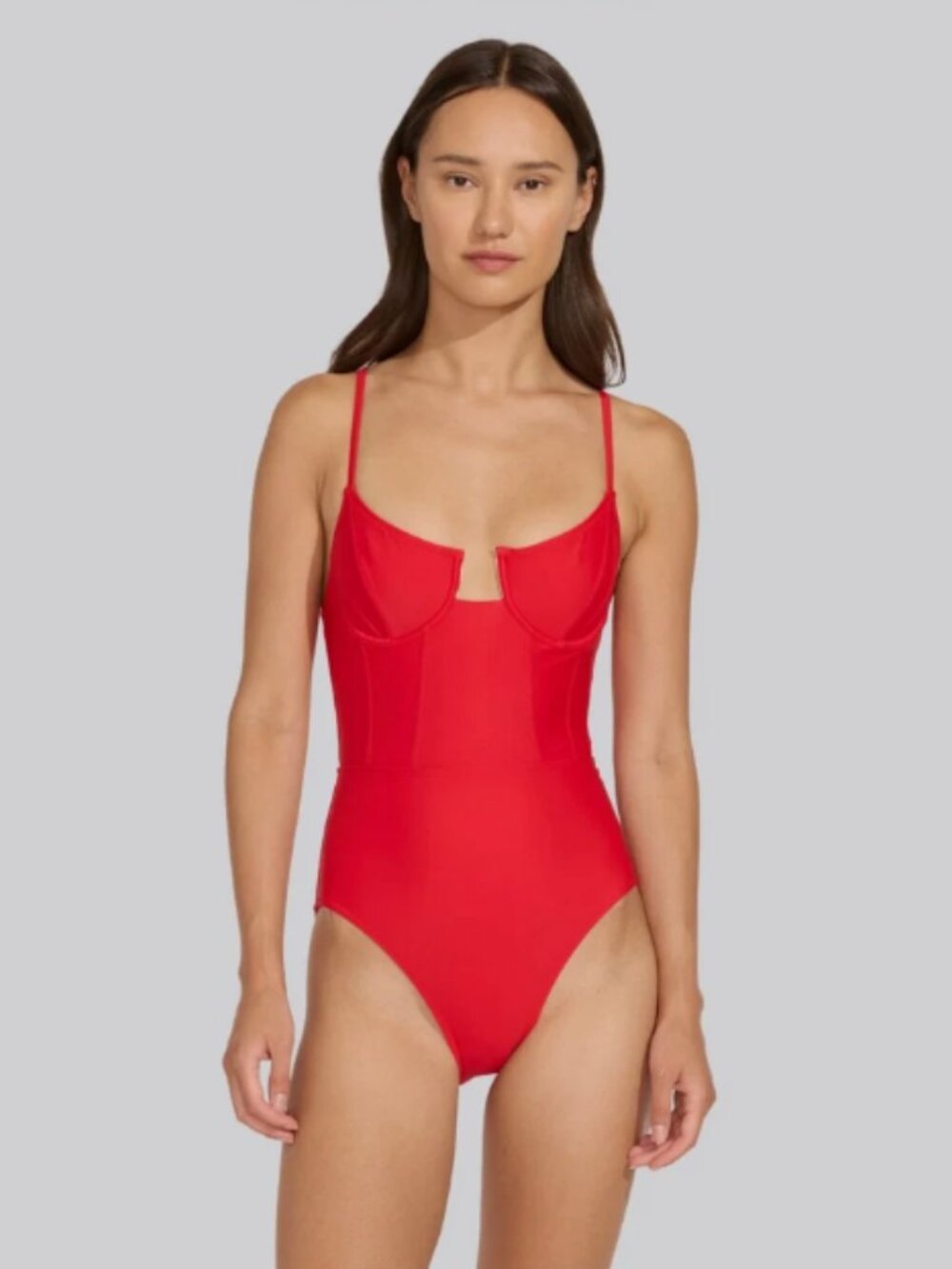 Solid & Striped The Veronica One Piece Swimsuit Ruby Red Size M
